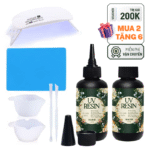Combo 200g Keo UV Resin Cứng Kèm Dụng Cụ Cơ Bản